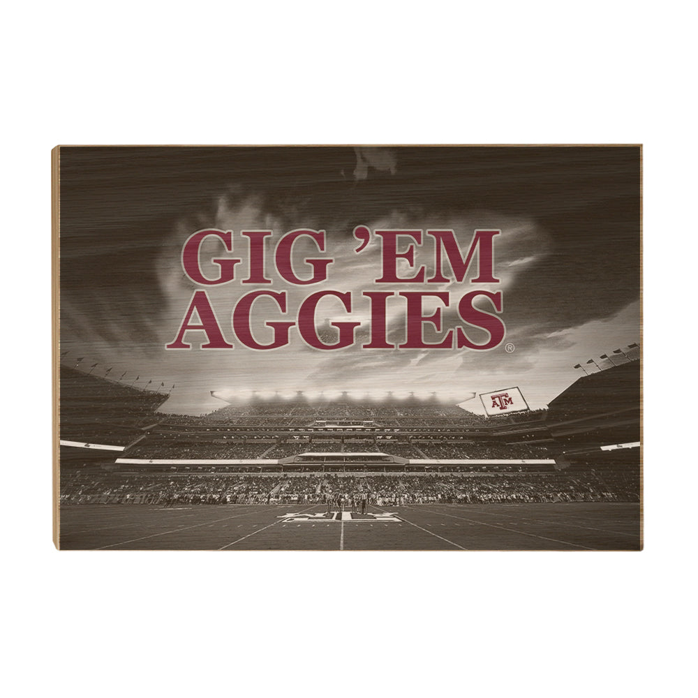 Texas A&M - GIG 'EM Aggies Kyle Field - College Wall Art  #Canvas