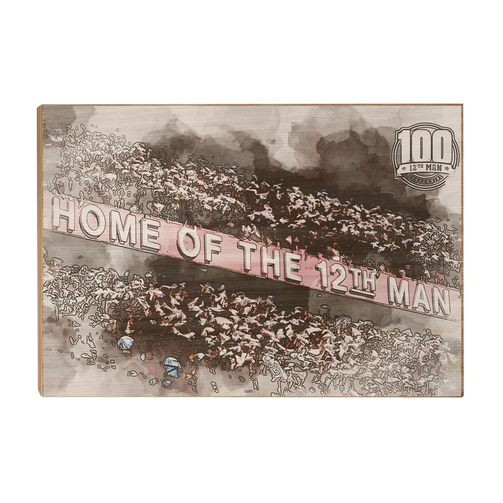 Texas A&M - Home of the 12th Man Centenial Seal - College Wall Art #Canvas