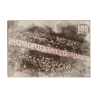 Texas A&M - Home of the 12th Man Centenial Seal - College Wall Art #Wood
