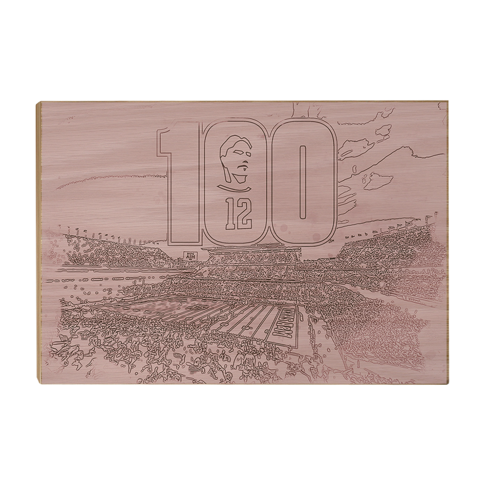 Texas A&M - 12th Man Centenial Sketch - College Wall Art #Canvas