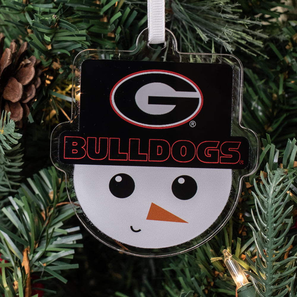 Georgia Bulldogs - Georgia Snowman Head Ornament