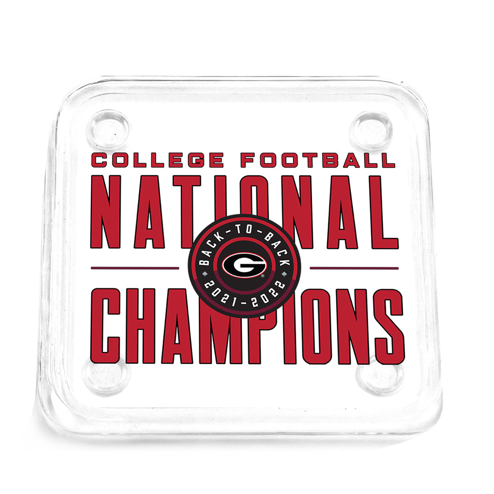 Georgia Bulldogs - Back-to-Back National Champions Drink Coaster - College Wall Art #Coaster