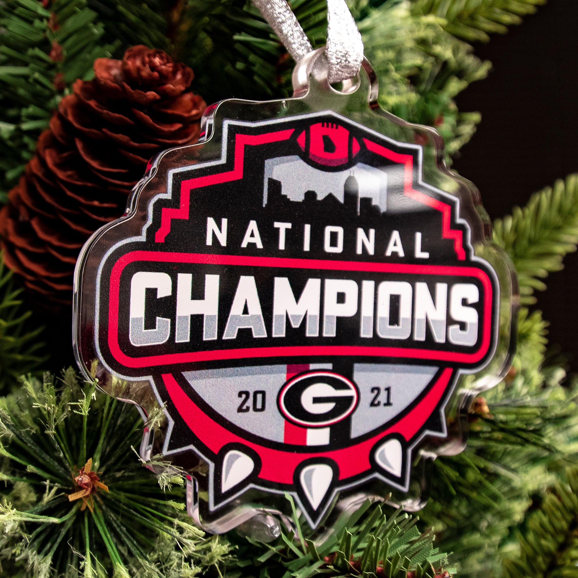 Georgia Bulldogs - 2021 National Champions Shield Ornament & Bag Tag