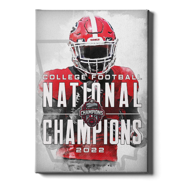 College Wall Art Georgia National Champions Canvas, 16 x 24, Black