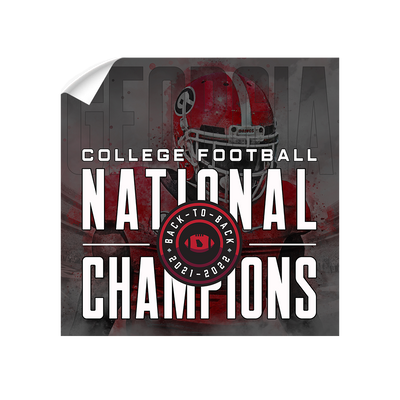 Georgia Bulldogs - Back-to-Back National Champions - College Wall Art #Decal