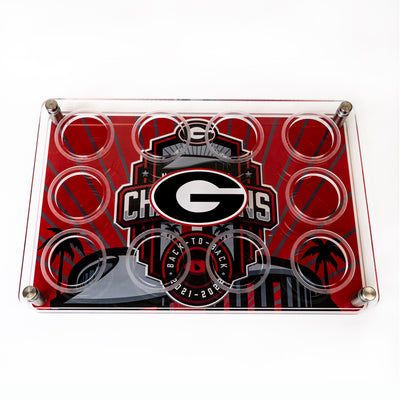 Georgia Bulldogs - Georgia National Champions SoFi Stadium Acrylic Shot Glass Tray