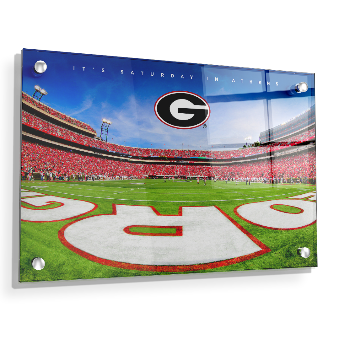 Georgia Bulldogs - It's Saturday in Athens End Zone - College Wall Art #Acrylic