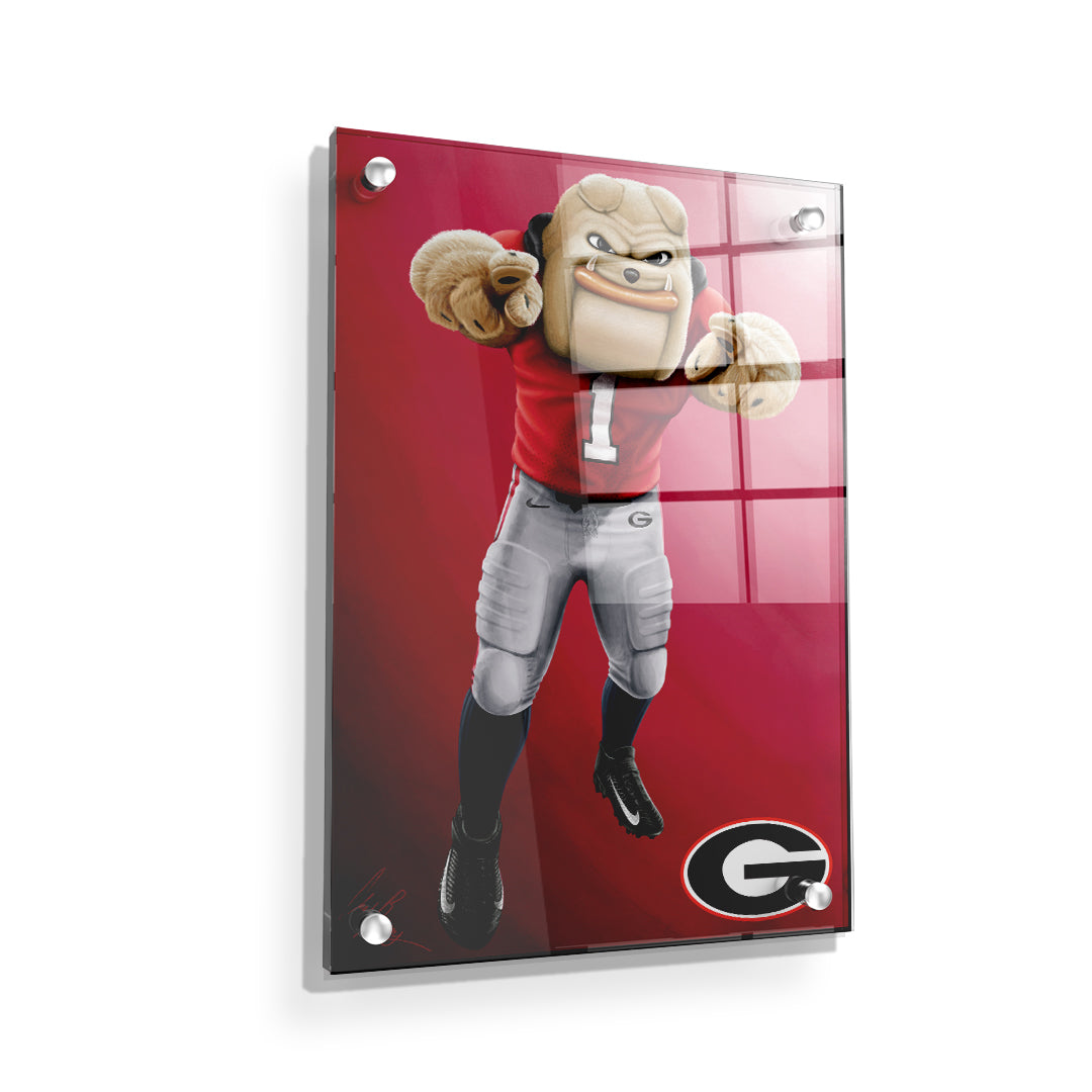 Georgia Bulldogs - Hairy Dawg Portrait - College Wall Art #Canvas