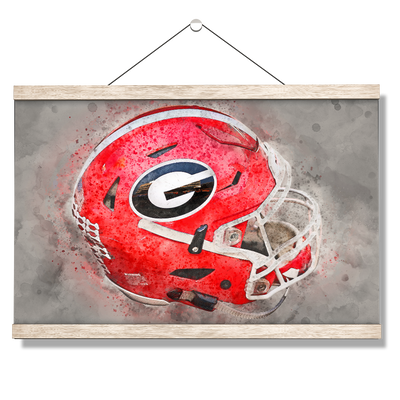 Georgia Bulldogs - Georgia Helmet Fine Art - College Wall Art #Hanging Canvas