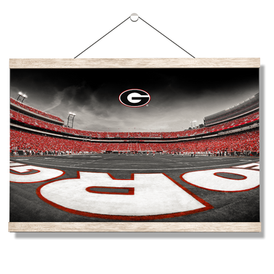 Georgia Bulldogs - Sanford Stadium End Zone Duotone - College Wall Art #Hanging Canvas