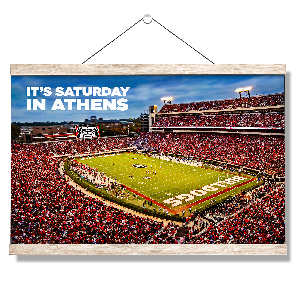 Georgia Bulldogs - It's Saturday in Athens - College Wall Art #Canvas