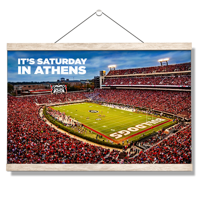 Georgia Bulldogs - It's Saturday in Athens - College Wall Art #Hanging Canvas