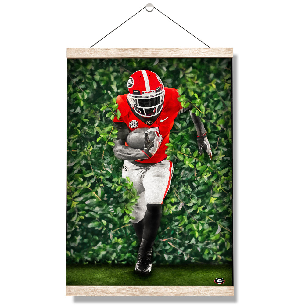Georgia Bulldogs - Through the Hedges Oil Painting - College Wall Art #Canvas