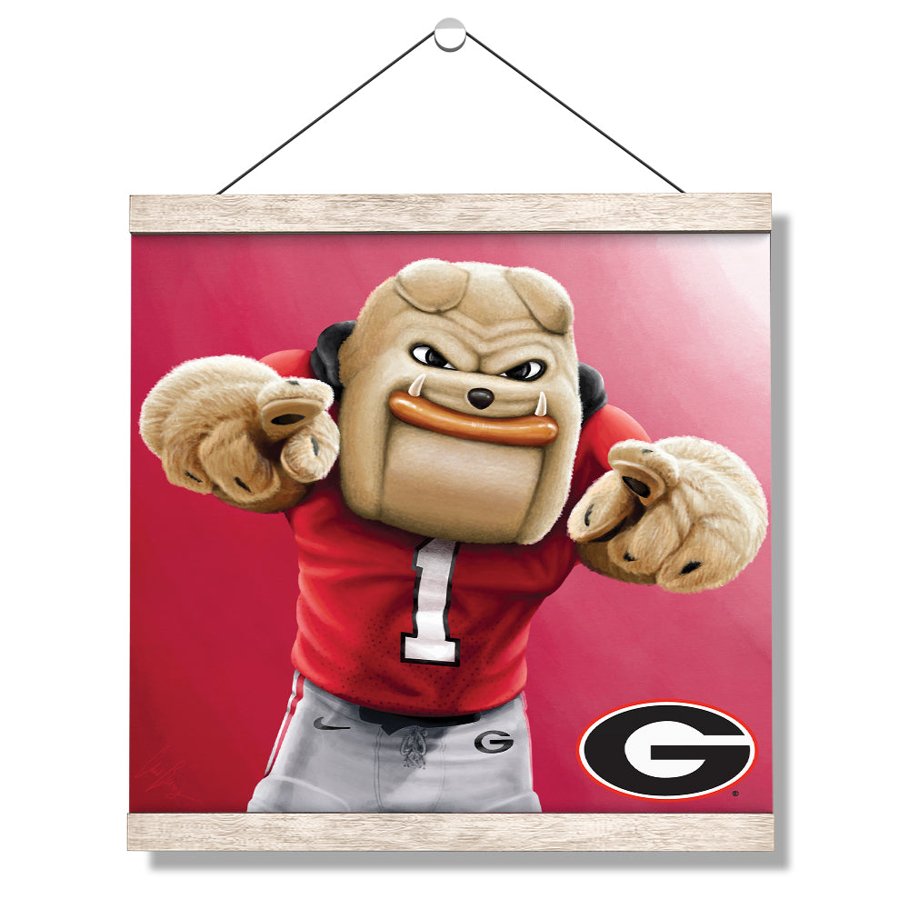 Georgia Bulldogs - Hairy Dawg Tile - College Wall Art #Canvas