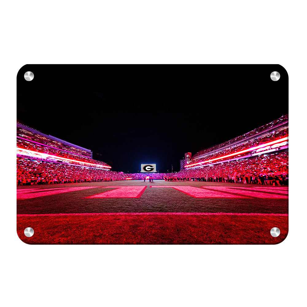 Georgia Bulldogs - Sanford Red Lights End Zone - College Wall Art #Canvas