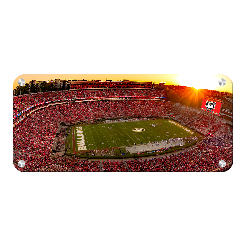 Georgia Bulldogs - Sanford Stadium Sunset Panoramic - College Wall Art #Canvas