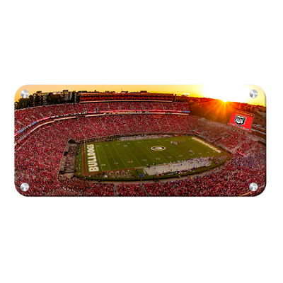 Georgia Bulldogs - Sanford Stadium Sunset Panoramic - College Wall Art #Metal