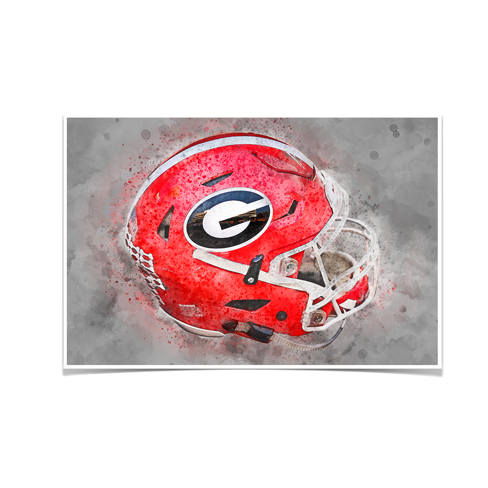 Georgia Bulldogs - Georgia Helmet Fine Art - College Wall Art #Canvas