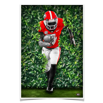 Georgia Bulldogs - Through the Hedges Oil Painting - College Wall Art #Poster