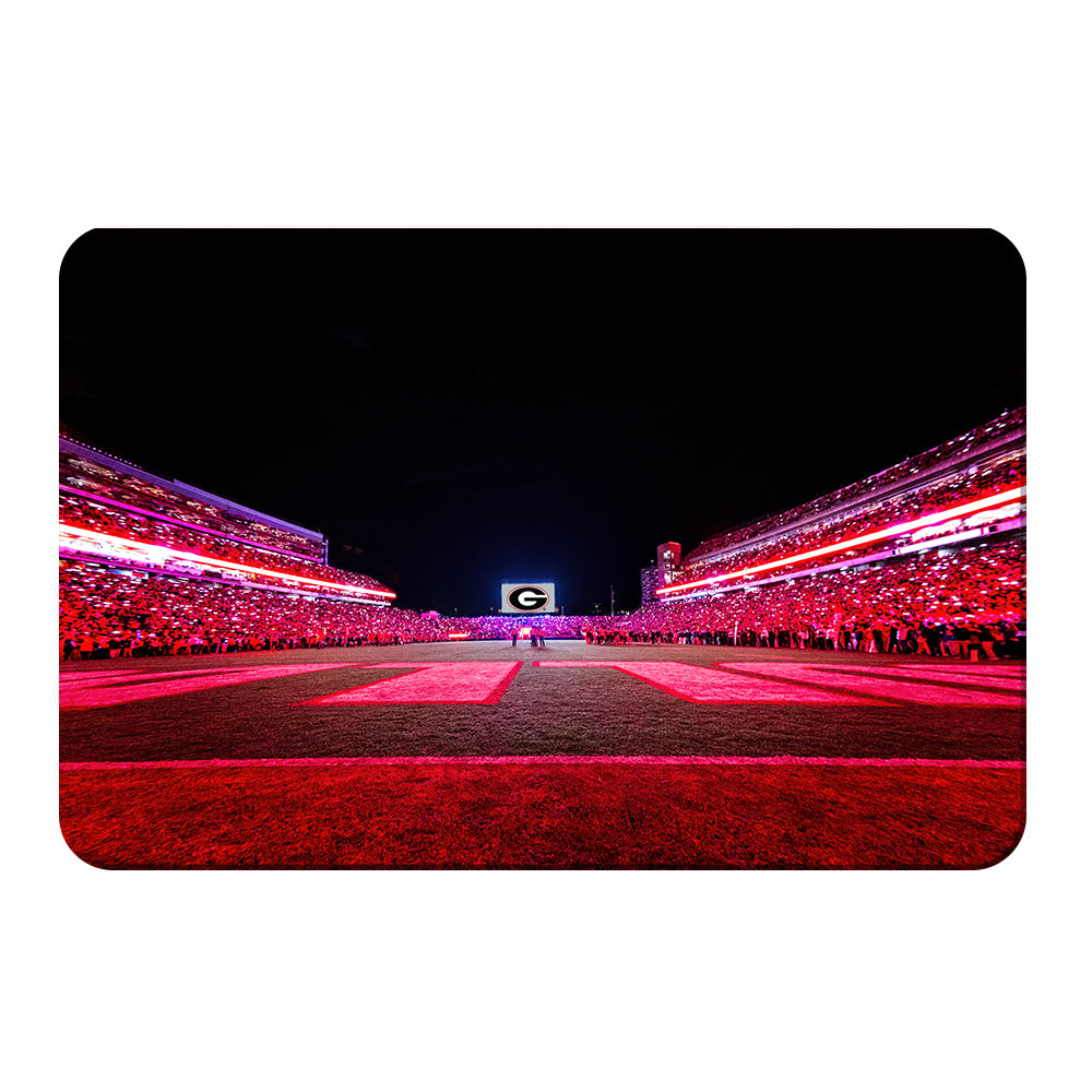 Georgia Bulldogs - Sanford Red Lights End Zone - College Wall Art #Canvas