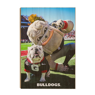 Georgia Bulldogs - Uga & Hairy the Dawg - College Wall Art #Wood