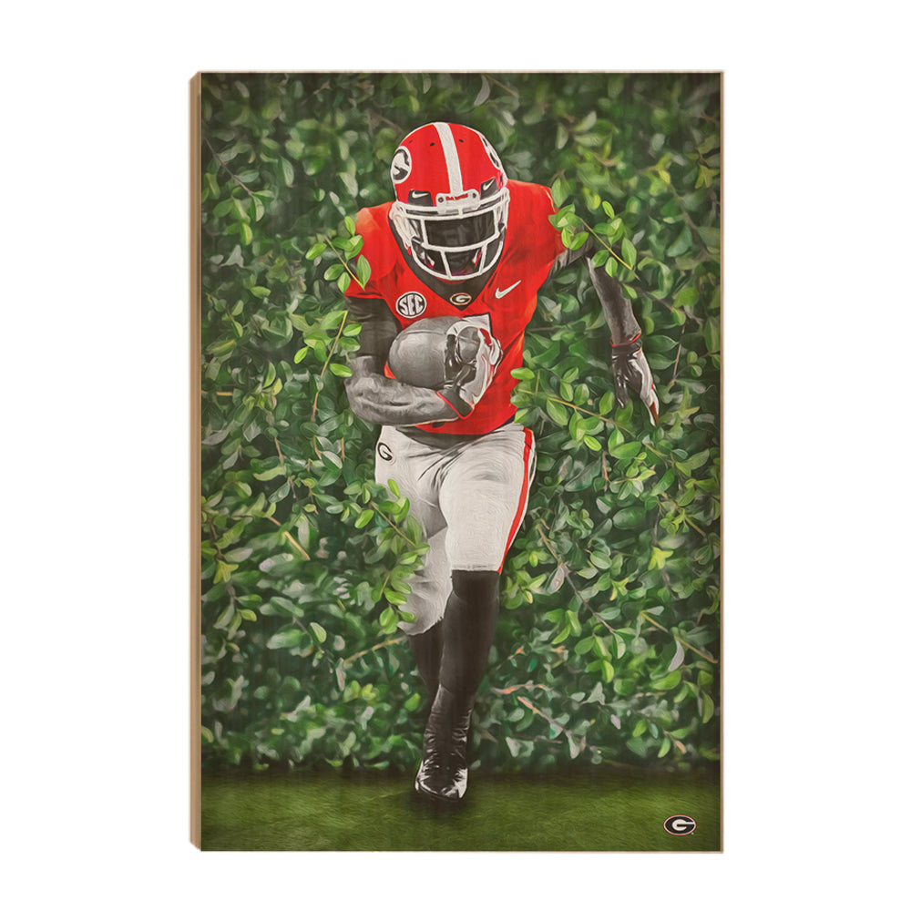 Georgia Bulldogs - Through the Hedges Oil Painting - College Wall Art #Canvas