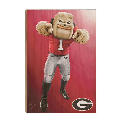 Georgia Bulldogs - Hairy Dawg Portrait - College Wall Art #Wood