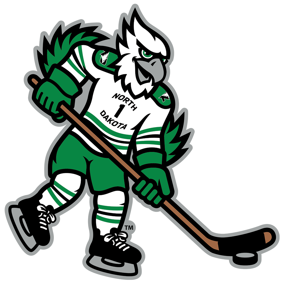 North Dakota Fighting Hawks - North Dakota Hockey Mascot Single Layer Dimensional