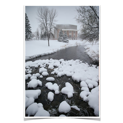 North Dakota Fighting Hawks - Snow Day - College Wall Art #Poster