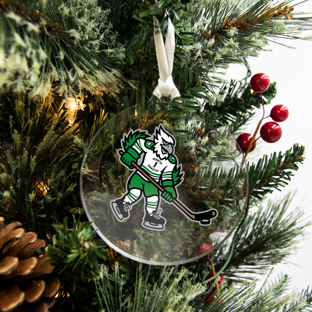 North Dakota Fighting Hawks - North Dakota Hockey Mascot Bag Tag & Ornament