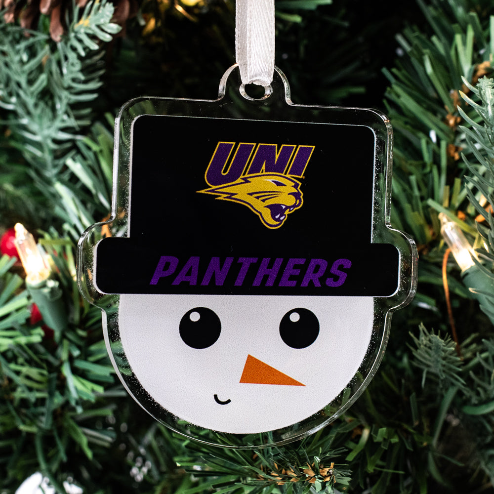 Northern Iowa Panthers - UNI Snowman Head Double-Sided Ornament