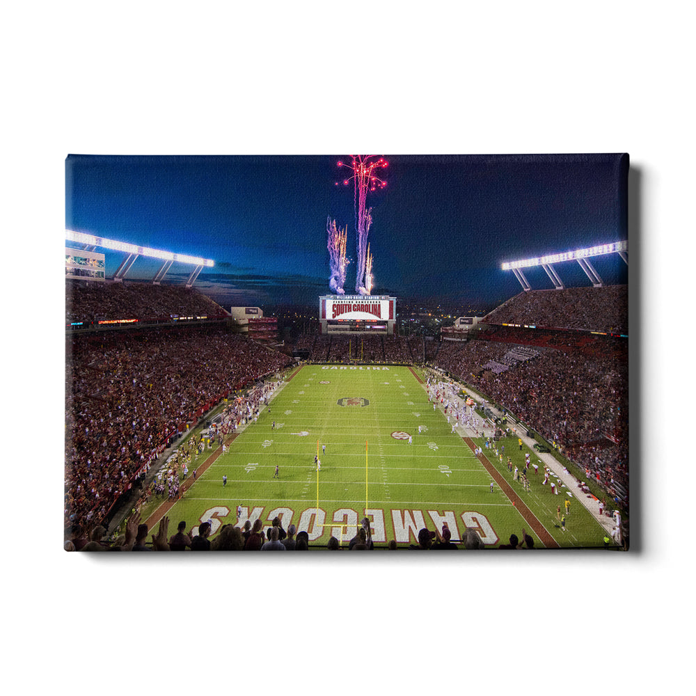South Carolina Gamecocks - Fireworks over Williams Brice - College Wall Art #Canvas