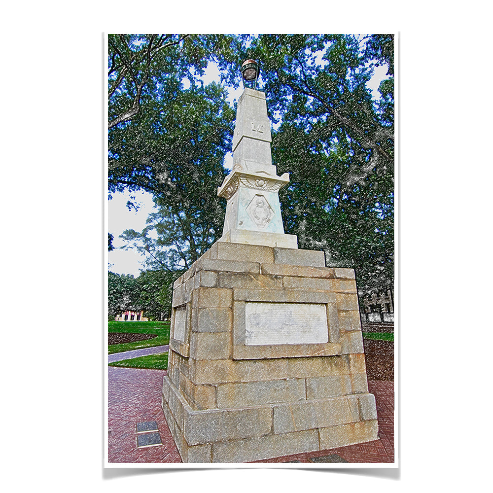 South Carolina Gamecocks - Maxcy Monument Sketch - College Wall Art #Canvas
