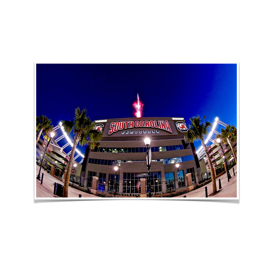 South Carolina Gamecocks - Williams Brice Fireworks - College Wall Art #Canvas