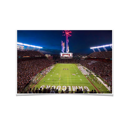 South Carolina Gamecocks - Fireworks over Williams Brice - College Wall Art #Poster