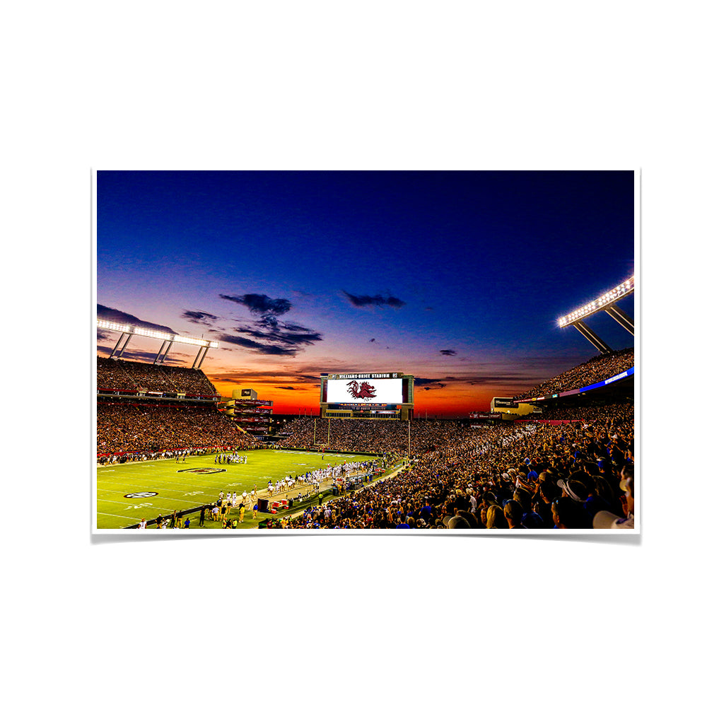 South Carolina Gamecocks - Sunset Blaze at Williams-Brice Stadium - College Wall Art #Canvas