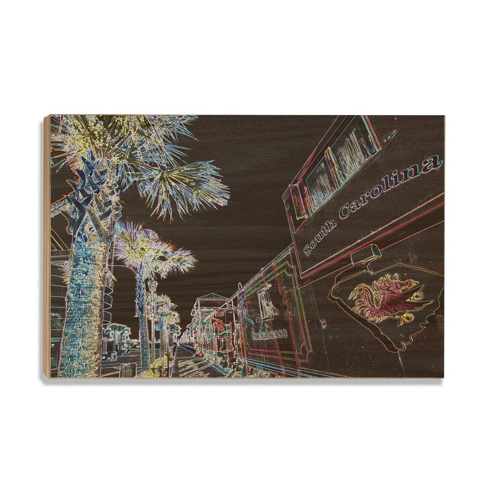 South Carolina Gamecocks - Neon Cockaboose - College Wall Art #Canvas
