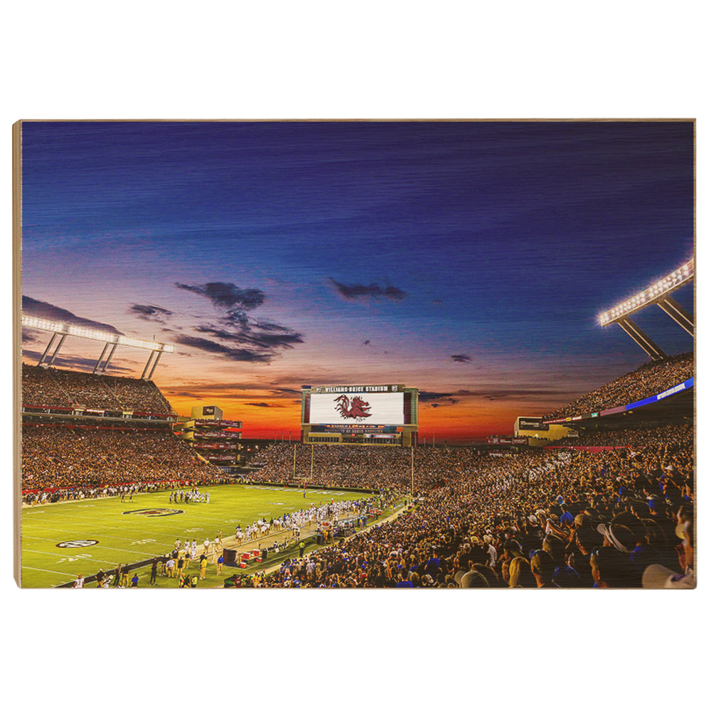 South Carolina Gamecocks - Sunset Blaze at Williams-Brice Stadium - College Wall Art #Canvas