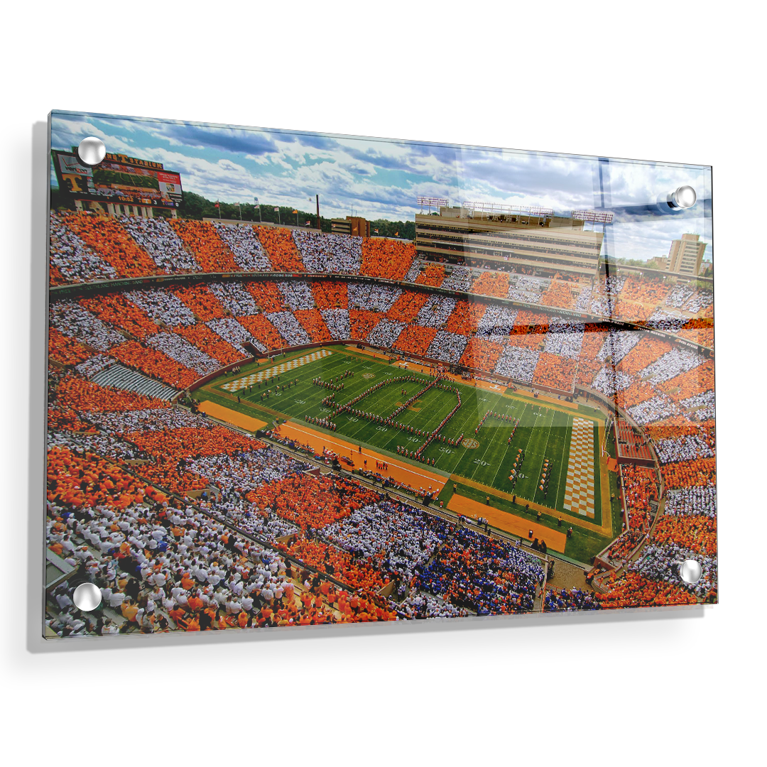 Tennessee Volunteers - Aerial Neyland Checkerboard - College Wall Art #Canvas