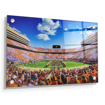 Tennessee Volunteers - Reverse Checkerboard Running thru the T - College Wall Art #Acrylic