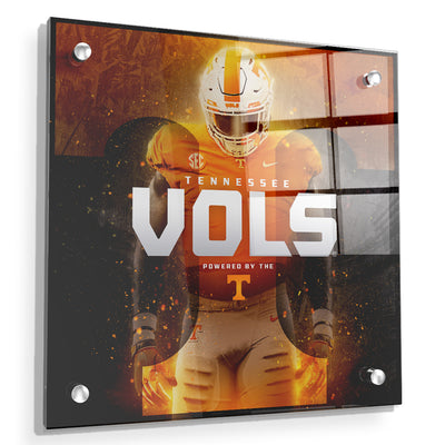 Tennessee Volunteers - Powered By The T Vols - College Wall Art #Acrylic