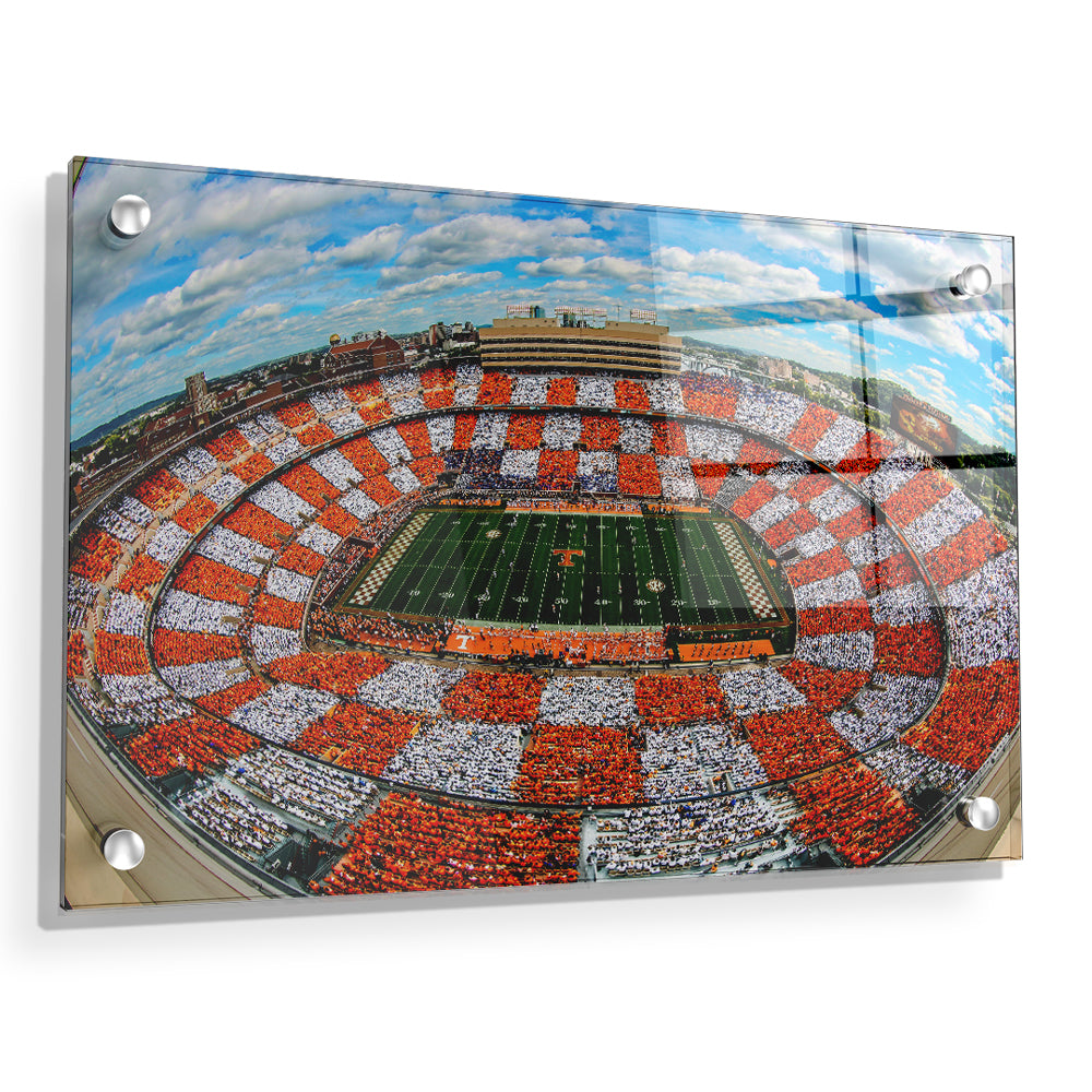 Tennessee Volunteers - Aerial Fisheye Checkerboard Neyland - College Wall Art #Canvas