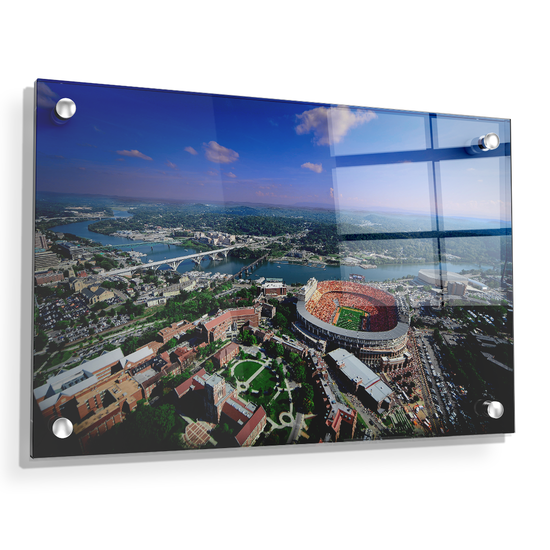 Tennessee Volunteers - Aerial Neyland on the Tennessee River - College Wall Art #Canvas