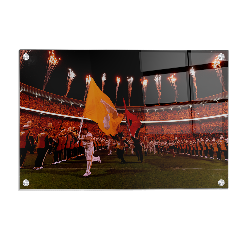 Tennessee Volunteers - Running through the T Light Up Checkerboard Neyland - College Wall Art #Canvas