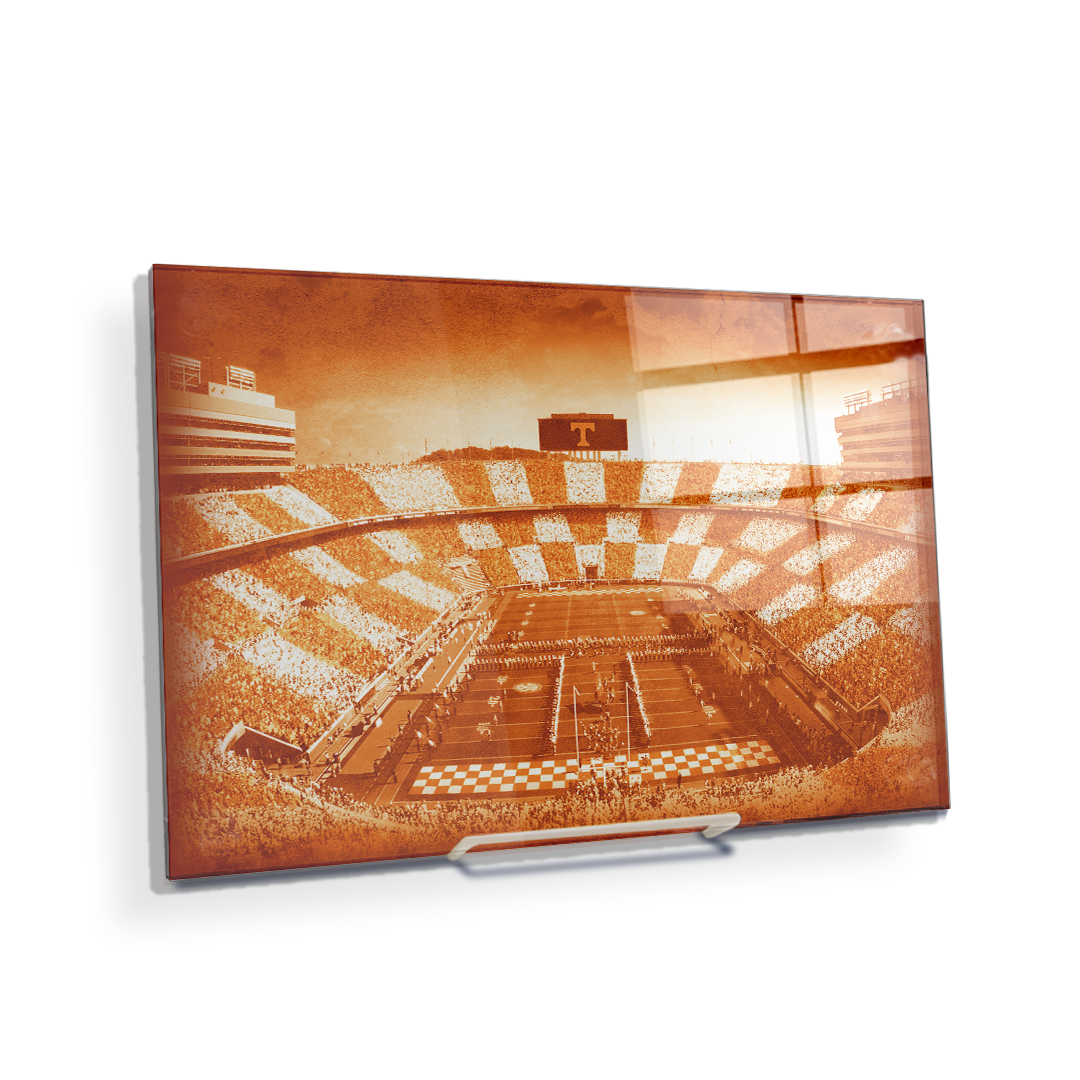 Tennessee Volunteers - Antique Neyland Checkerboard - College Wall Art #Canvas