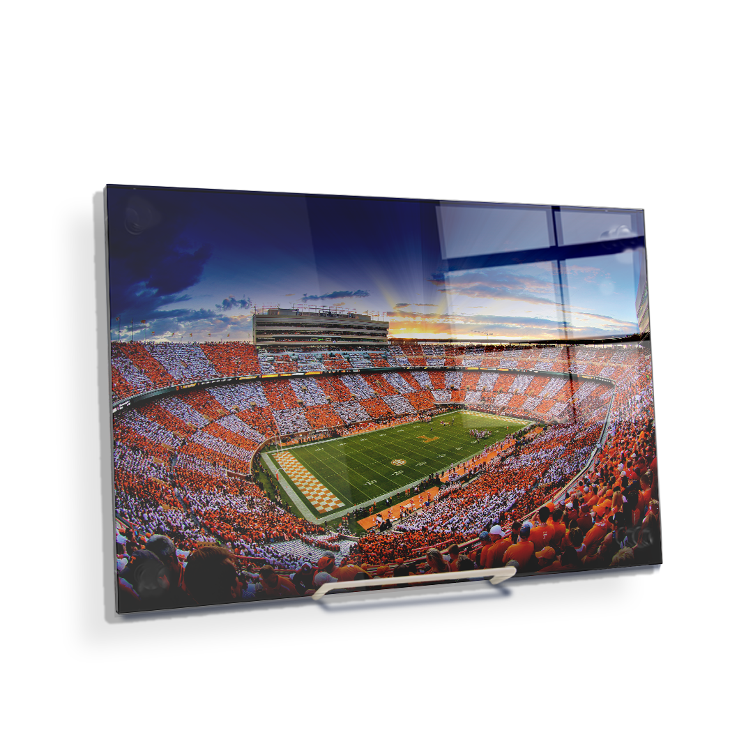 Tennessee Volunteers - Checkerboard Sunset - College Wall Art #Canvas