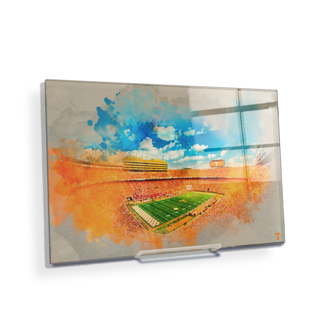 Tennessee Volunteers - Neyland Watercolor - College Wall Art #Canvas