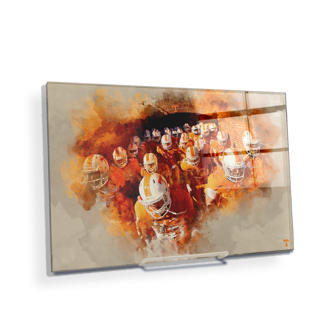 Tennessee Volunteers - Taking the Field Watercolor - College Wall Art #Canvas