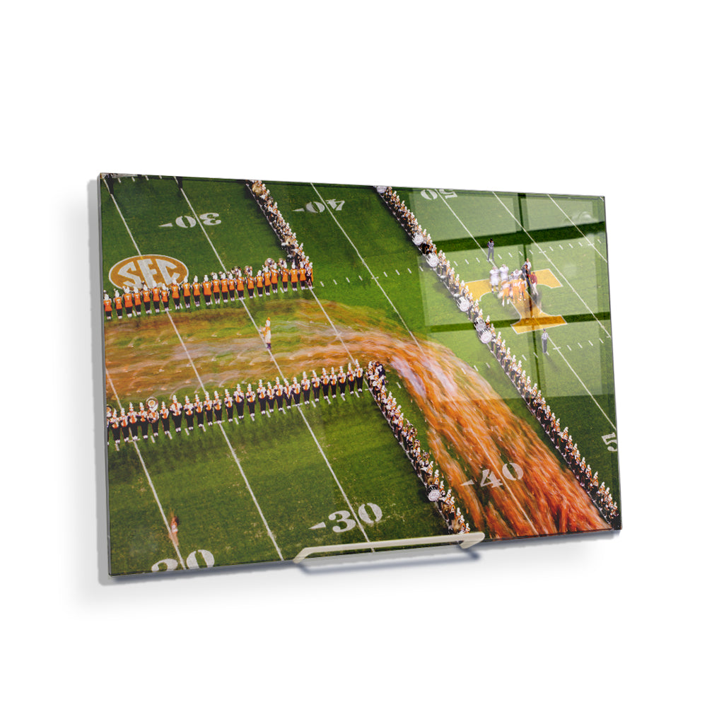 Tennessee Volunteers - Closeup Running Thru the T - College Wall Art #Canvas