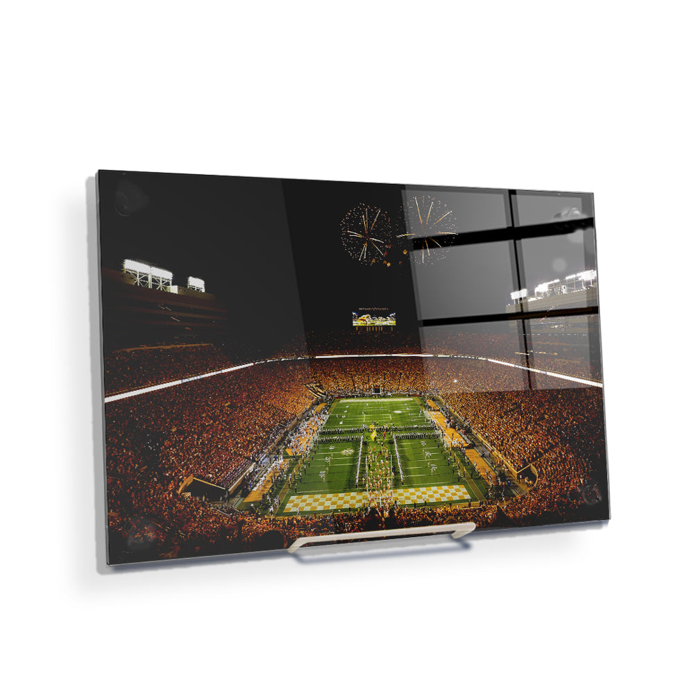 Tennessee Volunteers - Running Thru the T Fireworks - College Wall Art #Canvas